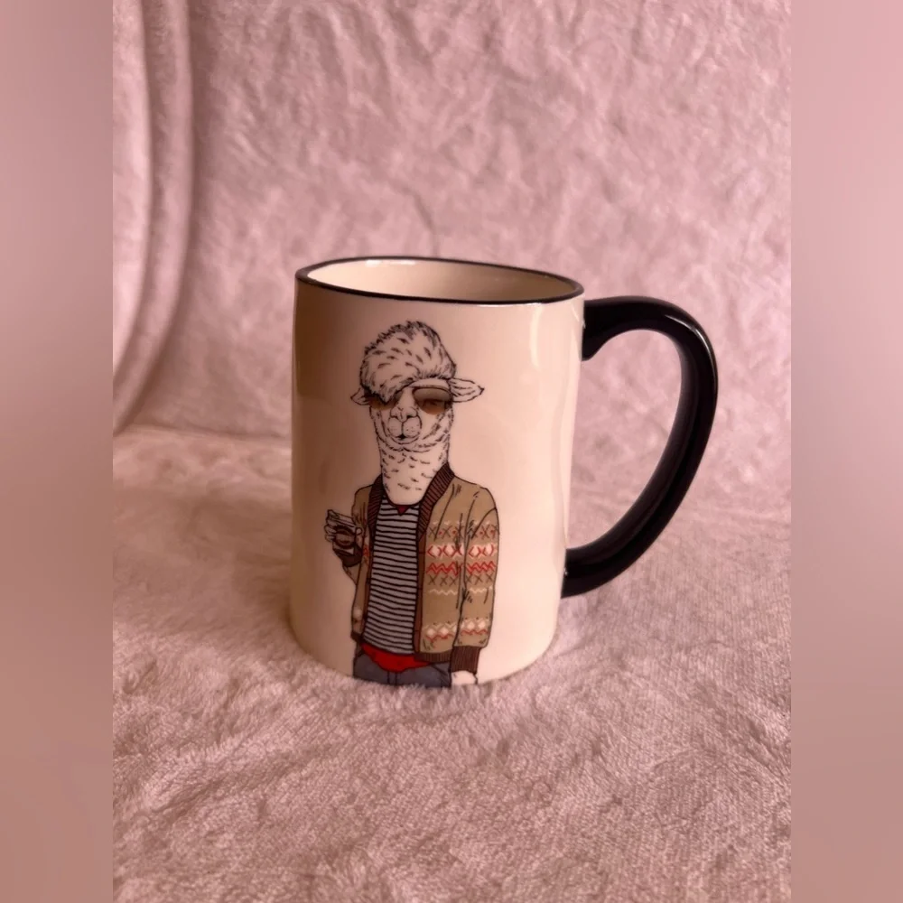 Llama Coffee Cup Signature Housewares Oversized Mug Llama Sweater Stoneware
